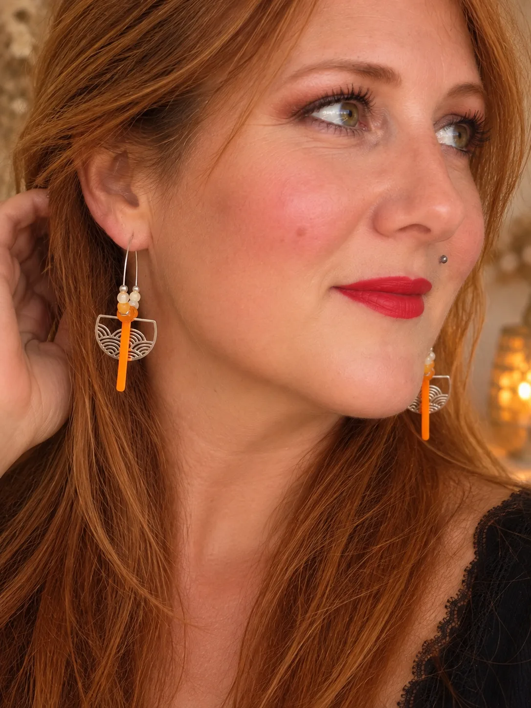 Boucles d'oreilles en Cornaline