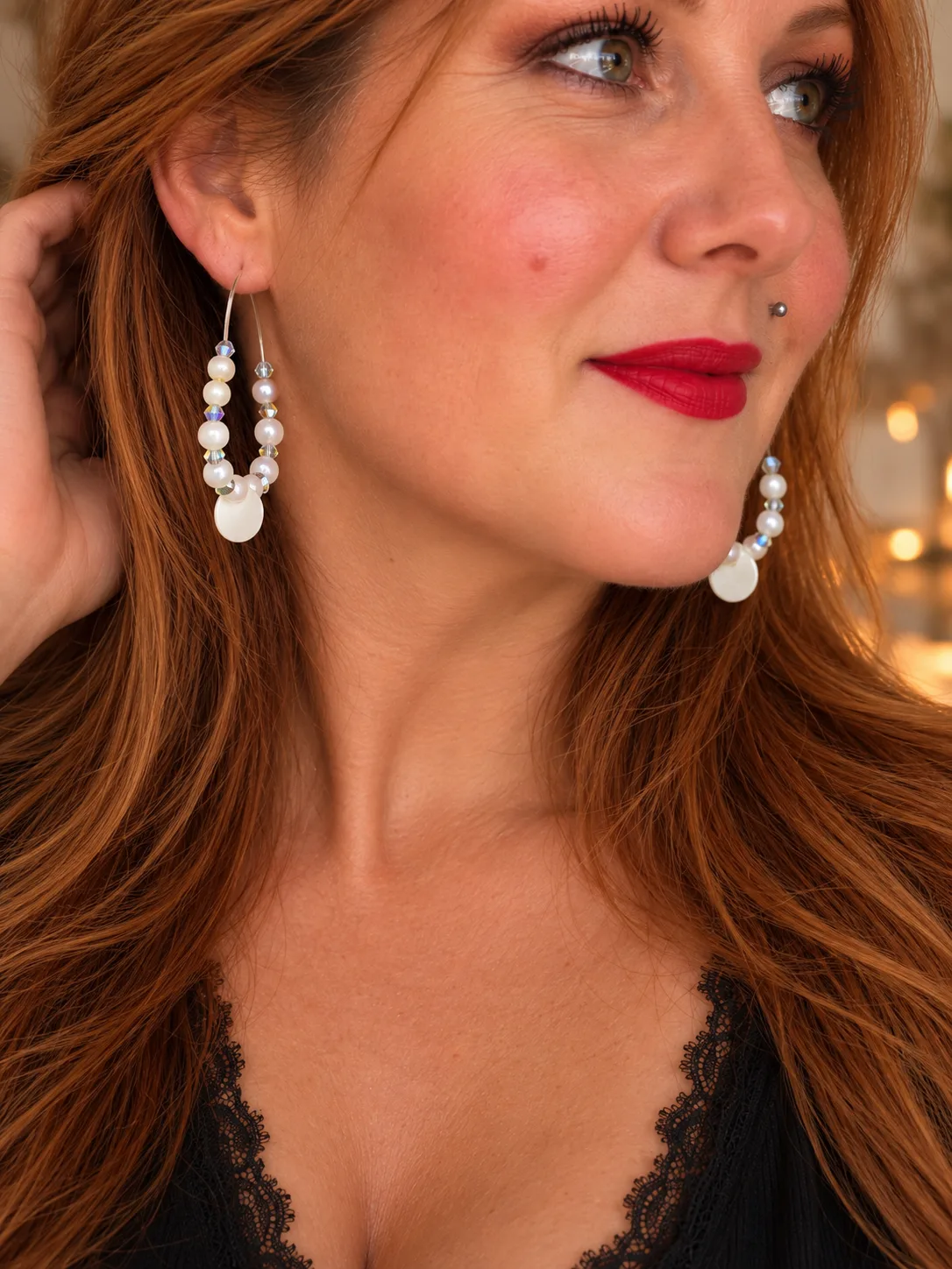 Boucles d'oreilles perles d'eau douce